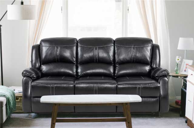 Lorraine BelAire Deluxe Ebony Reclining Sofa by American Home Line